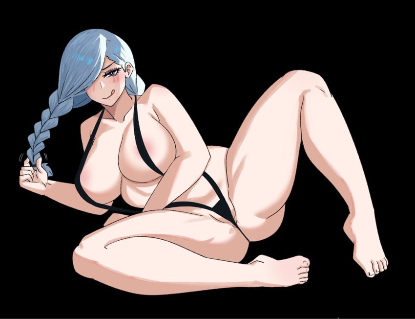 1girls breasts female hair_over_one_eye hi_res jujutsu_kaisen large_breasts light-skinned_female light_skin long_hair mei_mei_(jujutsu_kaisen) sling_bikini white_hair ytrall