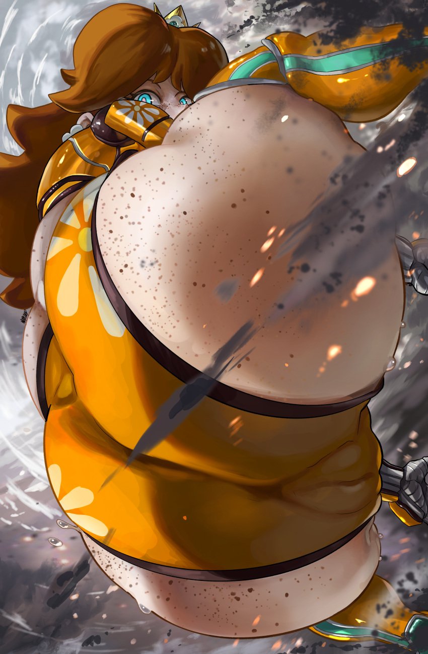 1girls ass ass_focus ass_freckles big_ass bubble_butt cameltoe clothing crown dat_ass dumptruck_ass fat_ass female female_only freckled_ass freckles freckles_on_ass huge_ass large_ass looking_at_viewer looking_back mario_(series) mario_strikers massive_ass noblood orange_hair orange_shorts png princess_daisy royalty ryandomonica solo thick_ass thick_thighs uniform wide_hips