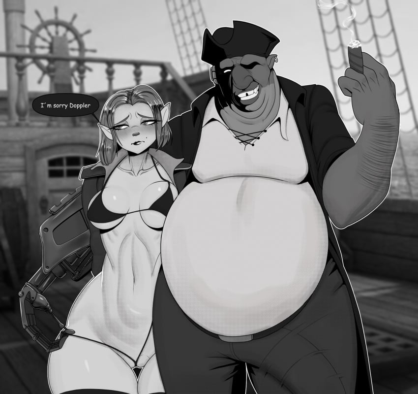 abs captain_amelia cheating cigar cuckold cyborg disney disney_channel disney_villains dogiflan doujin doujinshi fat fat_belly fat_man female john_silver_(treasure_planet) male manga manga_style micro_bikini ntr overweight overweight_male pirate short_hair small_breasts treasure_planet ugly_bastard ugly_man