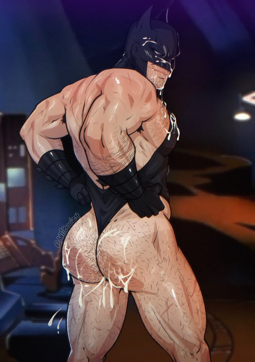 1boy 2d 2d_(artwork) 2d_artwork after_anal after_sex antibooart armpit_hair back back_muscles back_view bara bara_ass batman batman_(series) beard_stubble big_ass big_ass_(male) big_butt black_gloves body_hair bruce_wayne bubble_ass bubble_butt cum cum_dripping cum_dripping_down_chin cum_dripping_from_ass cum_on_ass cum_on_chest cum_on_chin cum_on_face cum_on_pecs cum_on_pectorals cumdrip daddy dc dc_comics dilf facial_hair fat_ass fat_butt gloves hairy hairy_armpits hairy_arms hairy_ass hairy_chest hairy_male hairy_thighs hero huge_ass huge_butt human human_only indoors looking_at_viewer looking_back looking_back_at_viewer male male_focus male_only manly masculine masculine_male mask masked masked_male mature mature_male muscles muscular muscular_ass muscular_butt muscular_male plump_ass plump_butt rich_man round_ass round_butt skimpy skimpy_outfit smirk smirking smirking_at_viewer solo solo_focus solo_male superhero tanline thick_ass thick_butt