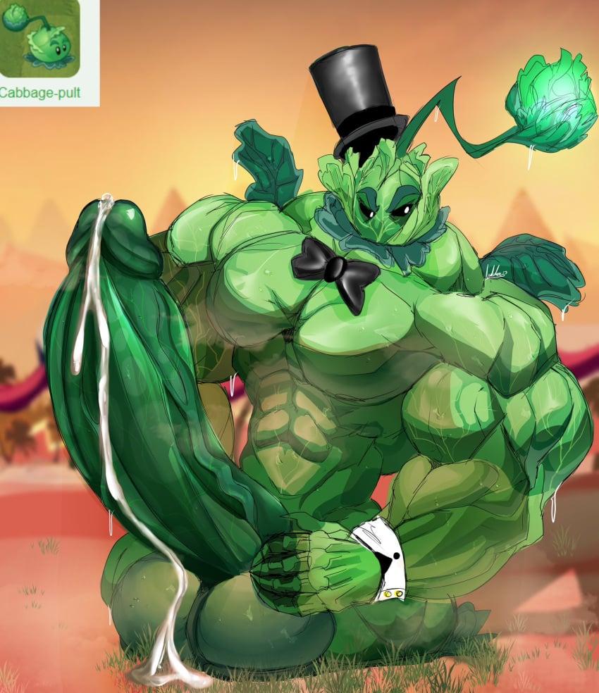 abs anthro anthrofied asolchan balls ballsack bara big_balls big_muscles big_penis bowtie cabbage cabbage-pult_(pvz) completely_nude completely_nude_male cum cum_drip erect_penis erection humanoid humanoid_genitalia humanoid_penis hyper hyper_balls hyper_genitalia hyper_penis male male_only muscular muscular_anthro muscular_male nude nude_male plant plants_vs._zombies plants_vs_zombies plants_vs_zombies_2:_it's_about_time sharp_nails top_hat