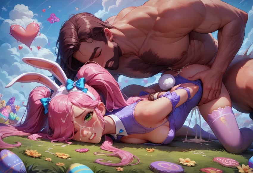 ai_generated broken_rape_victim brokentoys bunny_costume bunny_ears bunny_girl bunny_tail bunnysuit defeated doggy_style easter easter_egg flower_in_hair flowers fucked_silly fucked_to_death hair hermes113 pink_hair rape raped twintails