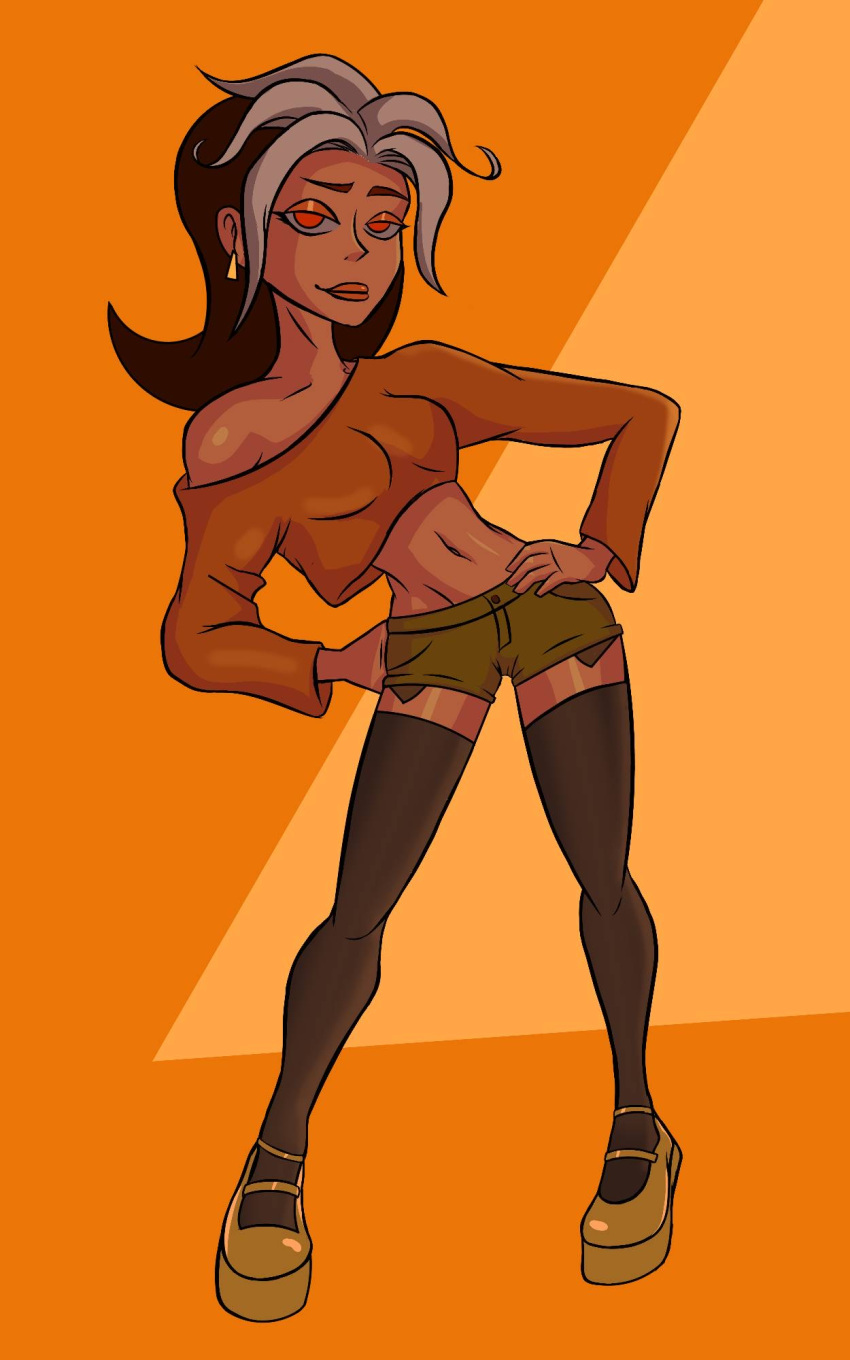 black_hair black_women gearfou gender_transformation genderswap_(mtf) orange_eyes rule_63 the_secret_saturdays zak_saturday