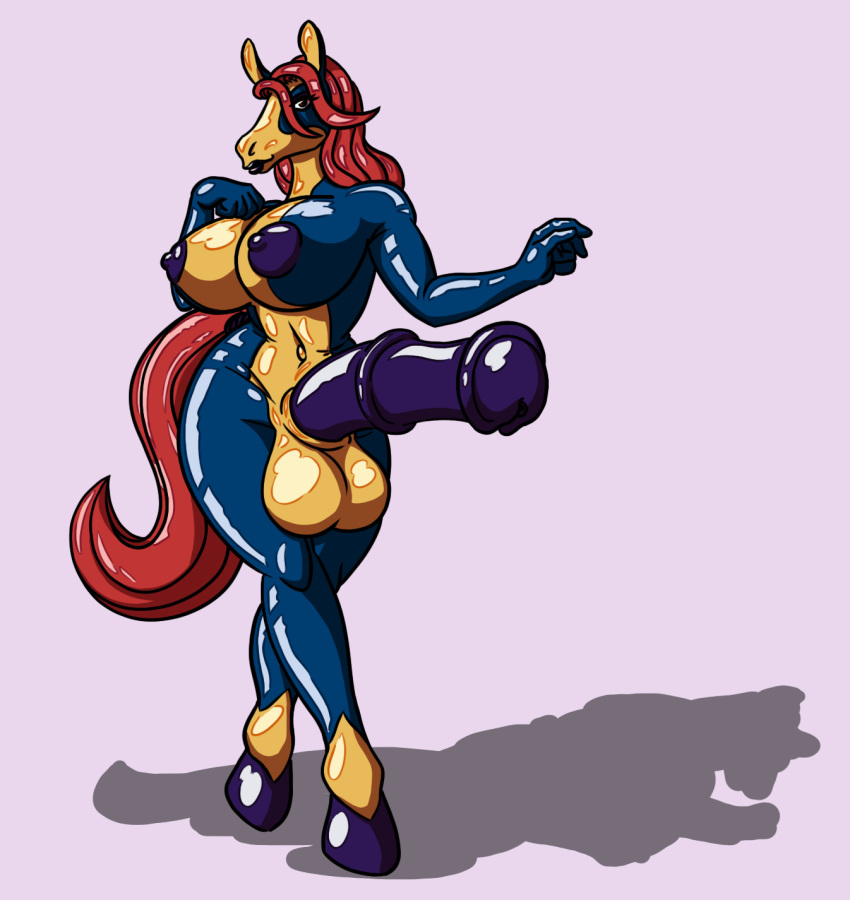 1futa amy boo3 breasts color dickgirl digital equine furry futanari horse horsecock hyper intersex living_suit nipples penis plain_background rubber shiny solo solo_futa white_background