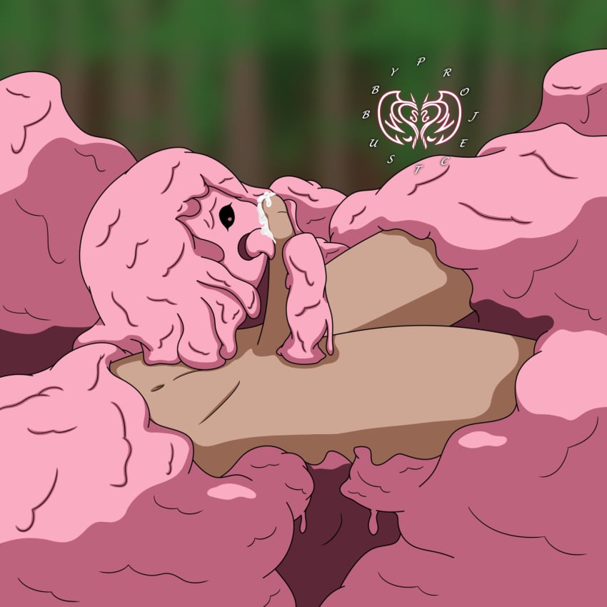 1boy 1girls aggressive aggressive_female assertive assertive_female cum dominant dominant_female domination ejaculation fellatio femdom forced larger_female licking licking_cum licking_penis monster monster_girl original_character original_characters pink_body projectsubby restrained reverse_rape slime slime_girl slime_monster