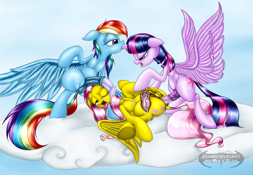 2013 alicorn anal anal_sex anus blue_fur breasts cloud cum cum_in_ass cum_in_pussy cum_inside cutie_mark da_goddamn_batguy equine feral flaccid fluttershy_(mlp) friendship_is_magic futa_only futanari group hair herm hermaphrodite horn hornjob horse intersex lying multi_genitalia multicolored_hair my_little_pony on_back one_closed_eye open_mouth pegasus penetration penis pony purple_eyes purple_fur purple_hair pussy rainbow_dash_(mlp) rainbow_hair sex sucking tongue tongue_out twilight_sparkle_(mlp) wings yellow_fur