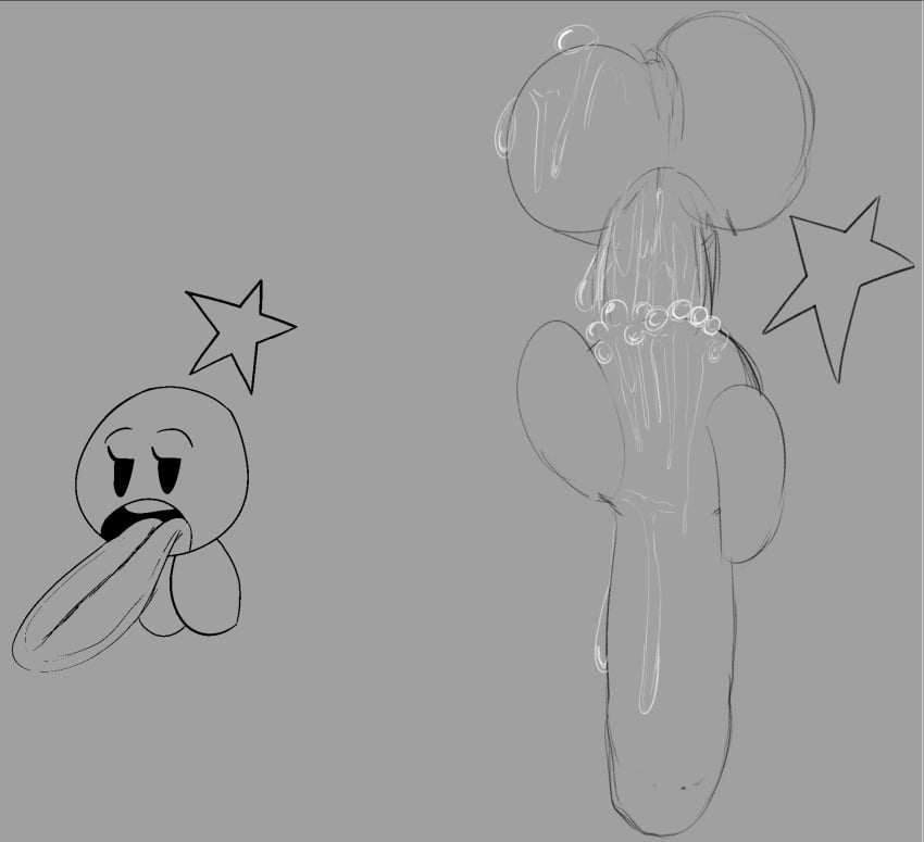 1female ball_with_hyper_features blowjob deep_penetration emodood489 hyper_penetration hyper_penis hyper_stomach_bulge mario_(series) mario_and_luigi_(series) monochrome nintendo penetration penis sex sketch starlow stomach_bulge tagme waddling_head
