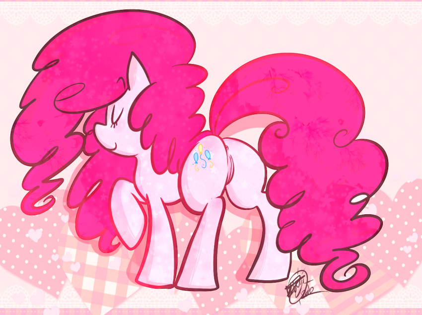 2012 anus closed_eyes cutie_mark equine female feral friendship_is_magic fur hair horse my_little_pony pink_fur pink_hair pinkie_pie_(mlp) pony pussy rougefetus solo