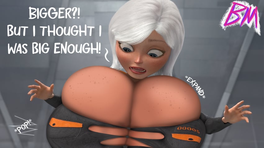 1girls big_breasts booberries_morphs breast_expansion breast_inflation breasts breasts_bigger_than_head dreamworks female female_only giant_breasts giantess giantess_growth ginormica growth monsters_vs_aliens paramount_pictures susan_murphy