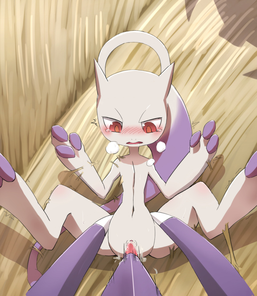 3_fingers bald blush cum cum_in_pussy cum_inside cum_on_floor female genesect hi_res legs_up looking_down male mega_mewtwo_y mewtwo navel nintendo open_mouth penetration pointy_ears pokemon pokemon_(species) pokemon_xy purple_skin pussy raised_arm raised_leg red_eyes sex shadow shiny skin spread_legs spreading straight unknown_artist video_games white_skin