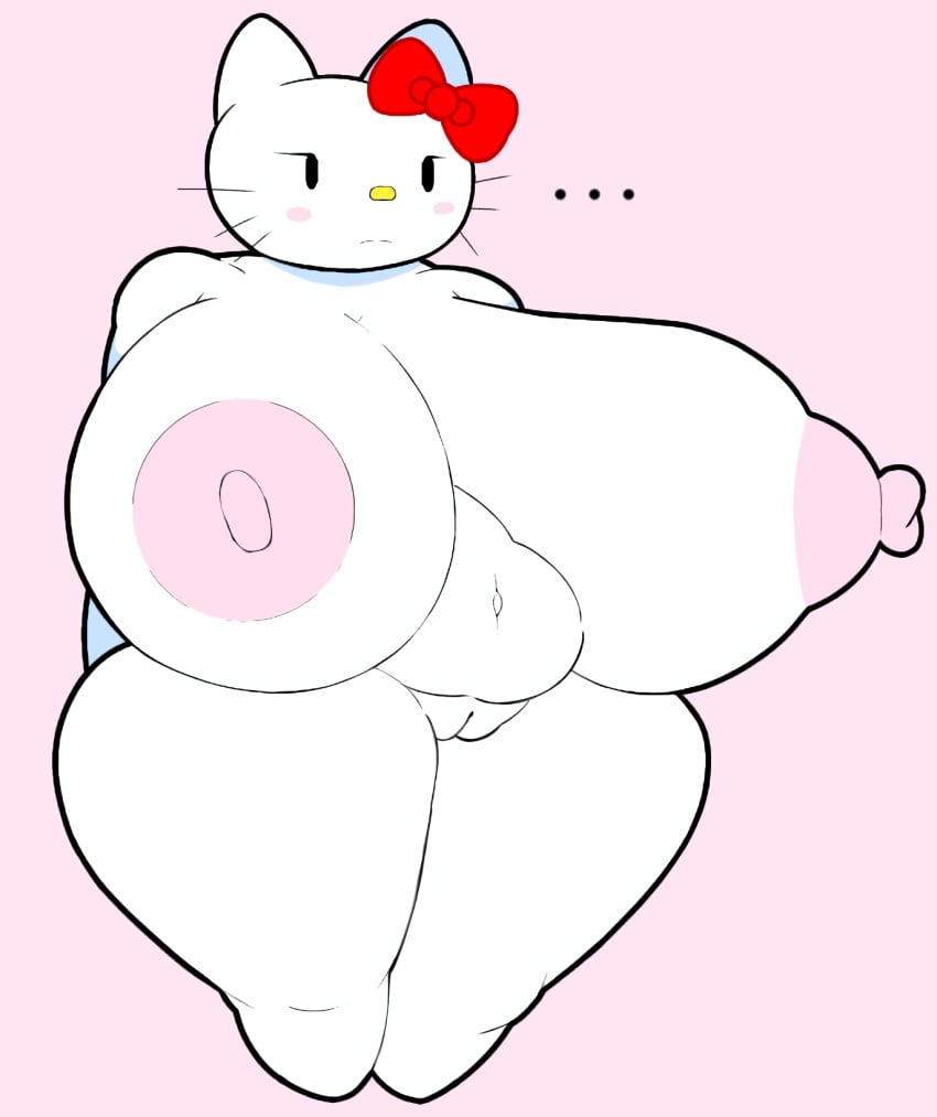 big_breasts bored_expression hello_kitty hello_kitty_(character) hello_kitty_(series) huge_breasts iktomi kitty_white massive_breasts naked sanrio shortstack tagme videogamedunky wide_hips