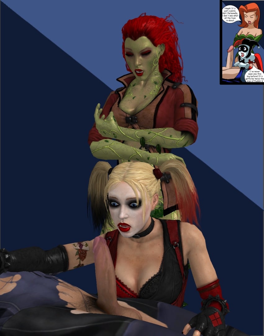 3d batman batman:_arkham_city batman_(series) dc dc_comics female green-skinned_female green_skin harley_quinn harley_quinn_(arkham) harley_quinn_(arkham_city) human male pamela_isley poison_ivy poison_ivy_(arkham) poison_ivy_(arkham_city) rocksteady_studios straight tagme