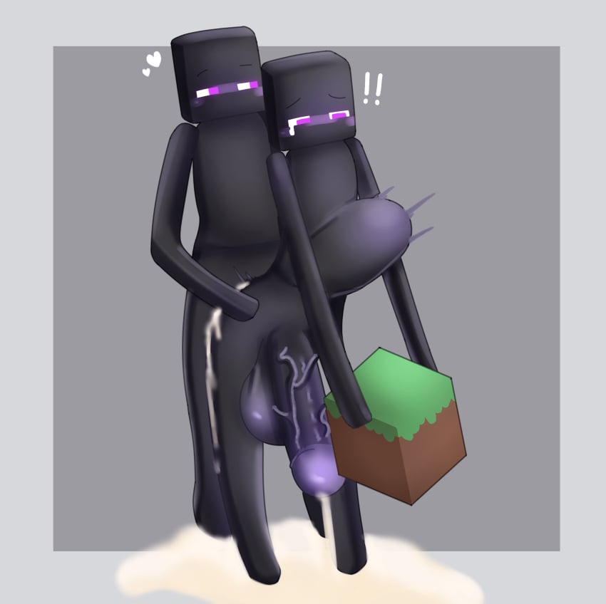 2boys big_balls big_penis cum cum_inside cum_puddle cutetory enderman hyper_balls hyper_penis male male_only minecraft sex