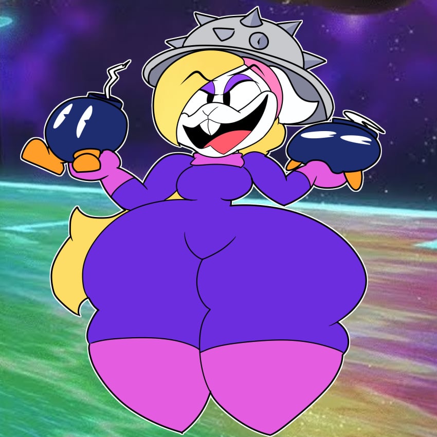 ass_bigger_than_head ass_focus bodysuit casual clothed female female_only hariet_(mario) huge_ass mario_(series) mario_kart nintendo public rainbow_road shortstack super_mario_odyssey teaset_haliley teasing