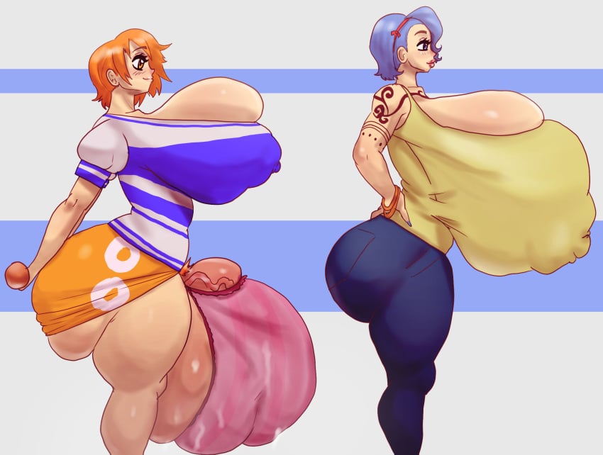 1futa 1girls ass_bigger_than_head balls balls_bigger_than_head breasts breasts_bigger_than_ass breasts_bigger_than_head bursting_breasts bursting_butt clothed clothing duo enormous_ass enormous_breasts female flaccid flamingsanity fully_clothed futanari gigantic_breasts gigantic_testicles huge_ass huge_breasts huge_cock huge_penis huge_testicles human hyper hyper_ass hyper_balls hyper_breasts hyper_penis imminent_sex light-skinned_futanari light_skin mostly_clothed nami nojiko one_piece penis penis_longer_than_knee pre-timeskip puffy_nipples short_hair side_view thick_thighs tight_clothing waiting_in_line