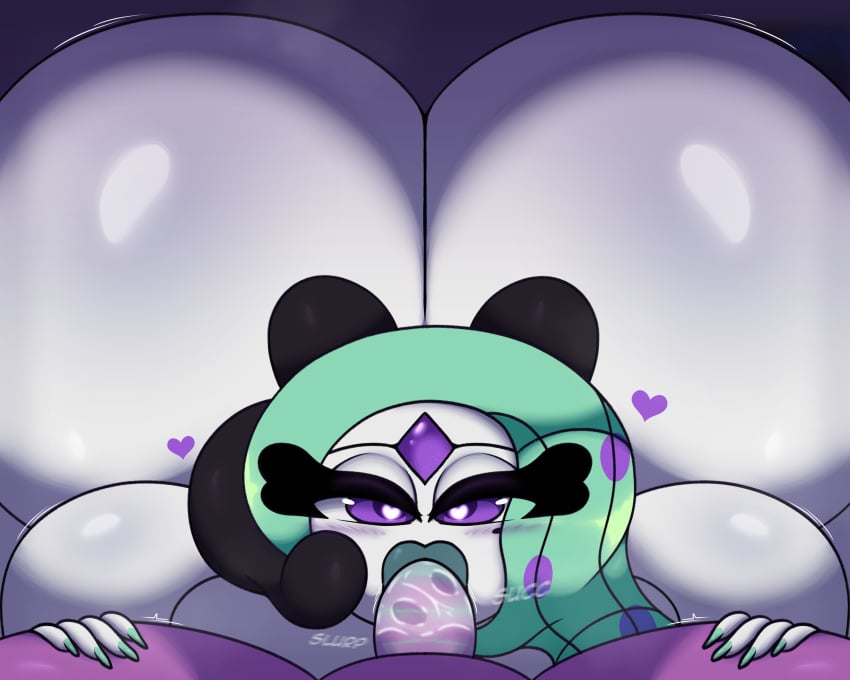 ass_bigger_than_head big_breasts big_lips blowjob ditto ditto_(strugglebunny) huge_ass hyper hyper_ass lewd_bun_64 massive_ass massive_breasts melobun_(strugglebunny) meloetta pokémon_(species) pokemon pokemon_(species) purple_skin saliva strugglebunny teal_lipstick white_body white_skin