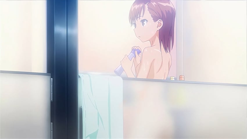 00s 1girls 2009 accurate_art_style ass bare_ass bare_back bare_shoulders breasts brown_eyes brown_hair completely_nude completely_nude_female female from_behind hi_res indoors locker_room looking_back matching_hair/eyes misaka_mikoto nude nude_female official_art screencap see-through short_hair shoulder_blades shower showering sideboob small_breasts solo standing steam teenage_girl teenager to_aru_kagaku_no_railgun to_aru_majutsu_no_index wet young