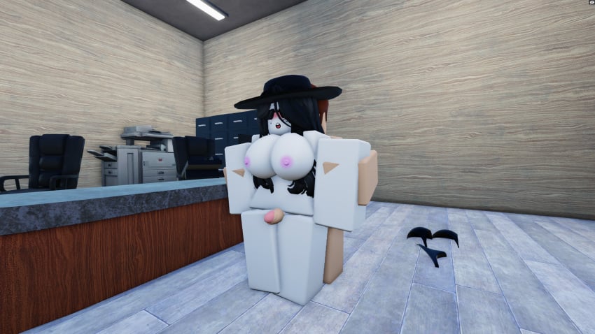 1boy 1girls 3d anabel_(void_and_diona) artist_request black_hair breasts brown_hair female hat karl_(void_and_diona) male penis pussy roblox robloxian source_request tagme thetestrblxg