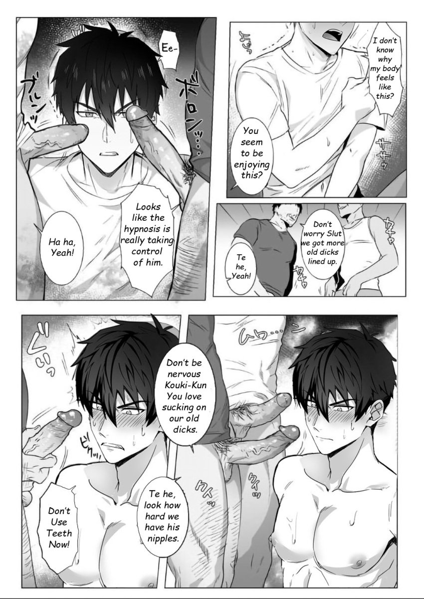 3boys age_difference black_and_white english_text gay group_gay hot_guy hypnosis male_only mind_control mob older_male text yaoi yaoi_manga