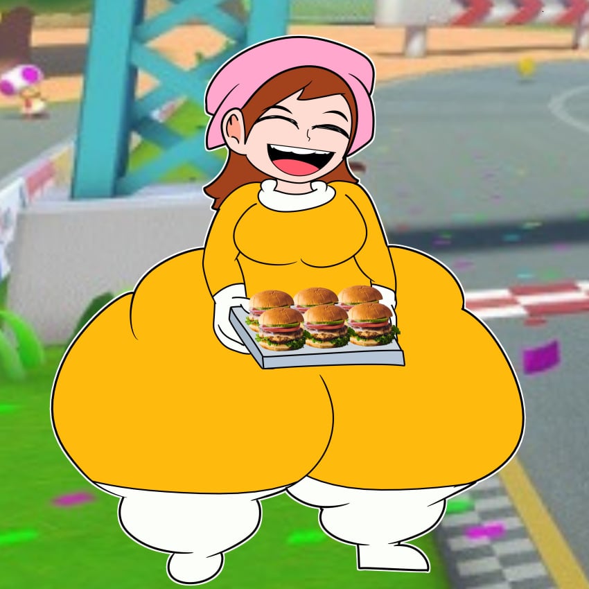 ass_bigger_than_head ass_focus bodysuit casual clothed cooking_mama female female_only huge_ass hyper hyper_ass mama_(cooking_mama) mario_(series) mario_kart nintendo public teaset_haliley