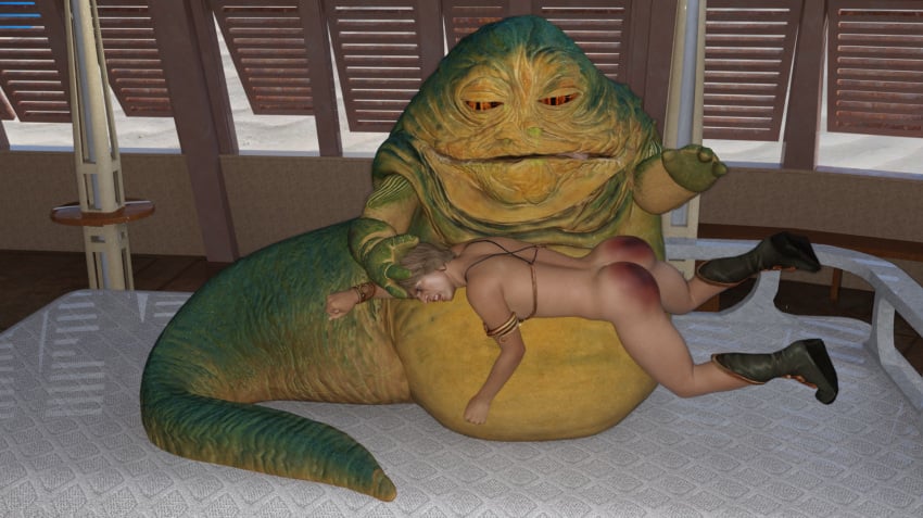 comicbookspankingfan jabba's_palace jabba_the_hutt luke_skywalker slave_bikini slave_outfit spank_marks spanked spanking star_wars