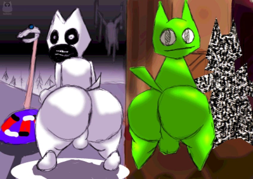 2boys big_ass big_butt cat_ears cat_tail catworld_(game) hi_res horror lunchmeat_(they_grew_lungs_and_drowned) male_only males males_only nekoniartsnsfw non-human non-human_only protagonist_(catworld) tagme they_grew_lungs_and_drowned toony