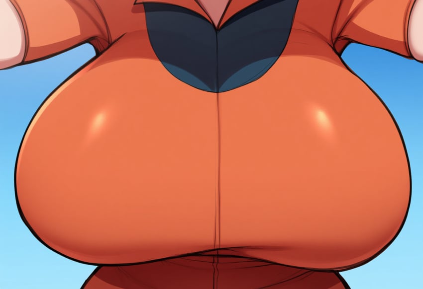 ai_generated alternate_breast_size breast_focus breasts close-up female large_breasts may_(pokemon) may_(pokemon_rs) mullon novelai pokemon solo solo_focus