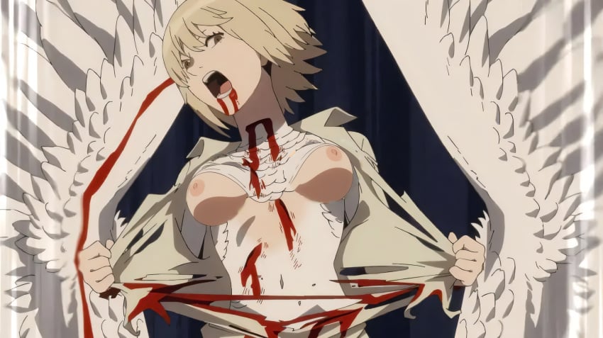 1girls areolae big_breasts breasts college delicious_in_dungeon dungeon_meshi edit exposed_breasts falin_touden female female_only light-skinned_female nipples nude_filter screenshot_edit solo