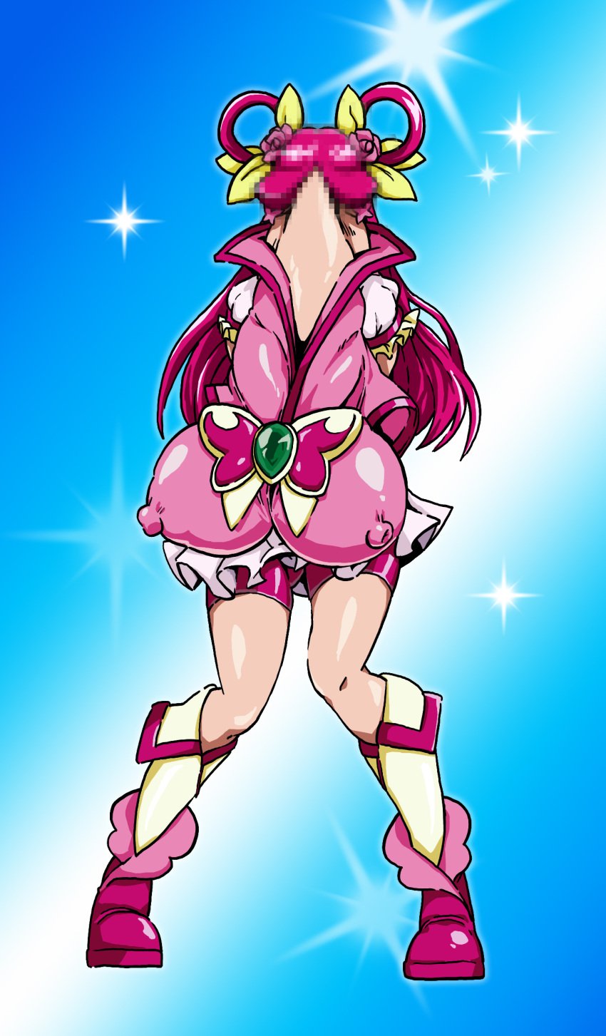 censored clothing cock_transformation cure_dream erect_nipples erect_nipples_under_clothes female implied_transformation large_breasts nikunigushii nozomi_yumehara penis penis_transformation precure pretty_cure smile_precure transformation what