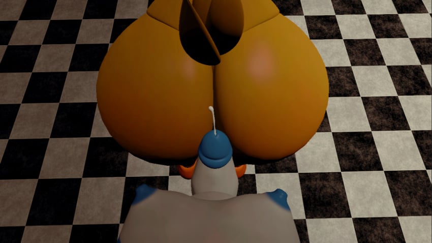 3d_(artwork) cock_between_ass cum dick dick_on_ass duo five_nights_at_freddy's hard_on long_penis male/female nipples source_filmmaker tits toy_bonnie_(fnaf) toy_chica_(fnaf)