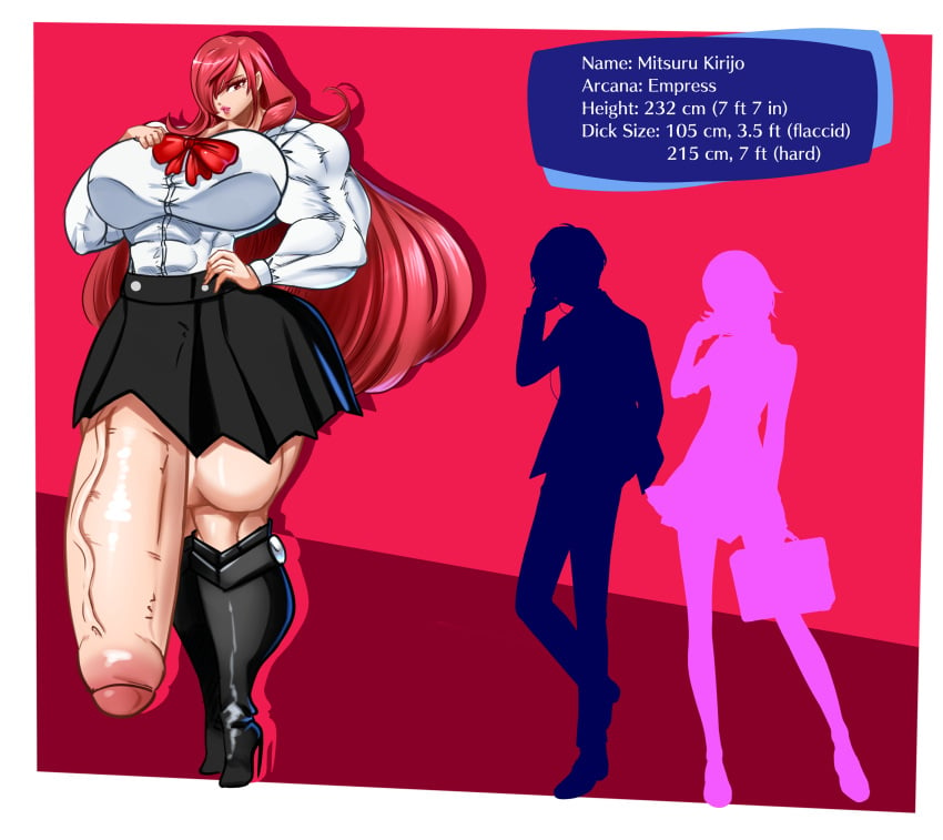 futanari height_difference huge_cock hyper megami_tensei mitsuru_kirijo muscle_girl muscular muscular_arms muscular_futanari persona persona_3 schnauzercito shemale tall_female thick_penis thick_thighs