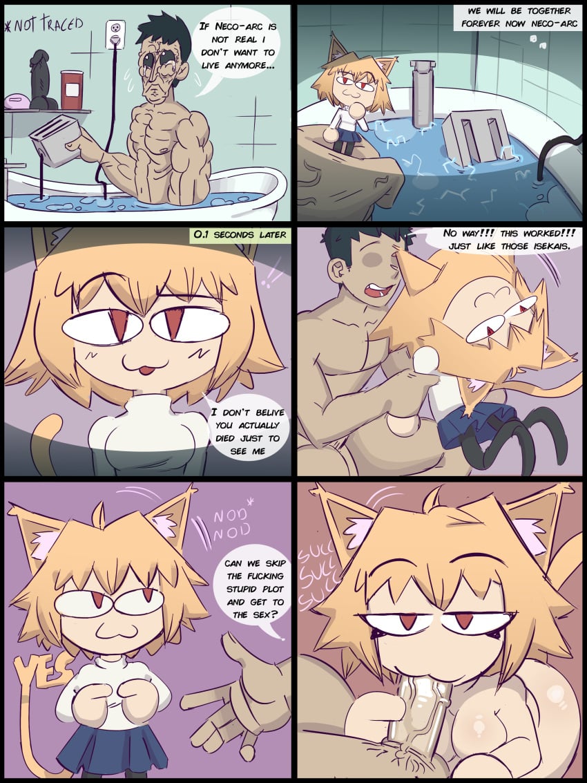 1boy1girl 2023 :3 agreement animal_humanoid asking_for_sex bath bathtub big_breasts blowjob blush breasts cat_ears cat_tail catgirl comic comic_page death dildo eager electrocution enjoying enjoyment fellatio hi_res highres horny_female horny_male human_on_humanoid humor imminent_sex isekai light_hair looking_at_partner neco-arc nude nude_female oral oral_sex penis penis_in_mouth pov pov_sex pubic_hair red_eyes requested_sex seductive seductive_eyes seductive_look sex sex_request short_hair shortstack skirt smaller_female smug smug_expression smug_face speech speech_bubble stockings sucking sucking_penis suicide toaster type-moon unnamed_male veiny_penis wanting_sex water water_enjoyer