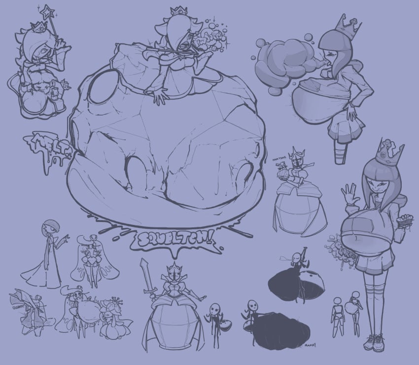 belly_bulge big_belly burp burping digested digestion digestion_noises gardevoir lilligant mario_(series) pokemon pokemon_(species) pokemon_rse princess princess_rosalina smaller_pred super_mario_galaxy tsareena vore vore_belly xtrabele