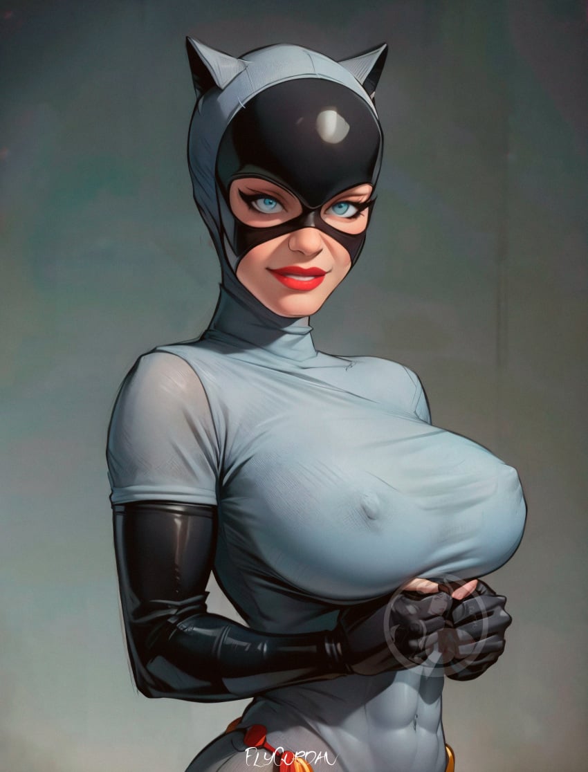 1girls ai_generated big_breasts blue_eyes busty catgirl catsuit catwoman catwoman_(arkham) catwoman_(dcau) catwoman_(injustice) commission dc dc_comics elygordan elygordanart erect_nipples female female_only huge_balls huge_breasts huge_nipples latex latex_bodysuit latex_suit masked_female milf nipples nipples_visible_through_clothing patreon red_lipstick selina_kyle selina_kyle_(shg) solo supervillainess villainess