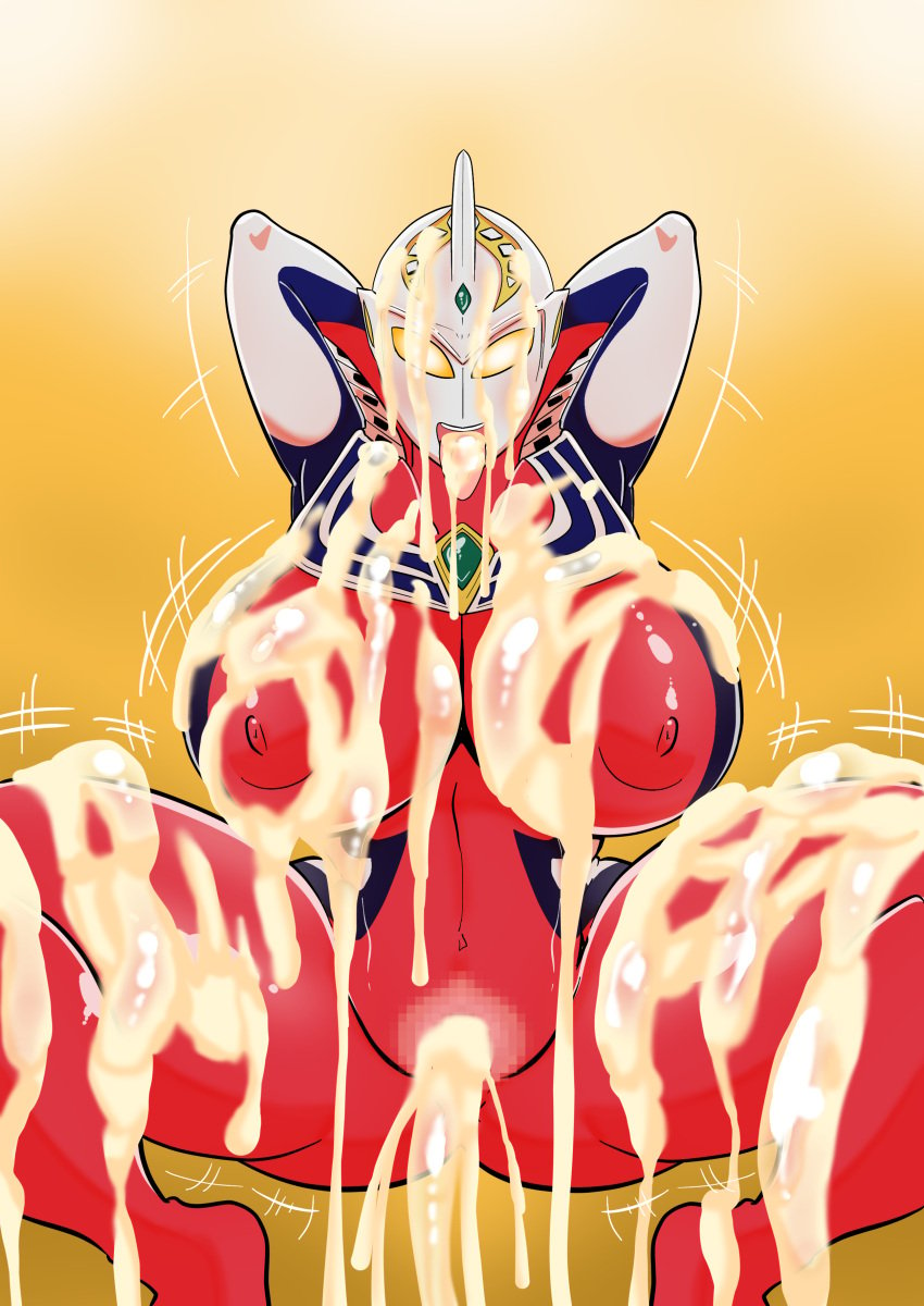 alien alien_girl alien_humanoid covered_in_cum creople cum cum_in_pussy cum_inside cum_on_body cum_on_breasts cum_on_face cum_on_tongue excessive_cum female large_breasts nipples thick_thighs ubikitas ultraman_(franchise) ultraman_cosmos ultrawoman_justice