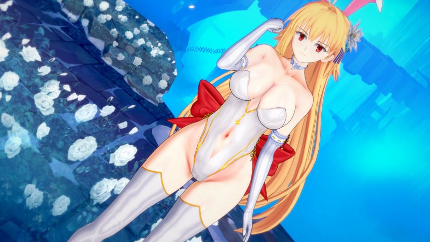 1girls 3d 3d_(artwork) ahoge archetype_earth arcueid_brunestud big_breasts blonde_hair blush bunny_ears choker curvy fate/grand_order high_boots hips huge_breasts koikatsu large_breasts long_hair melty_blood navel plump red_eyes ribbon shapely sleeve_gloves smile thick_thighs tsukihime tummy type-moon vampire vampire_girl voluptuous wide wide_hips