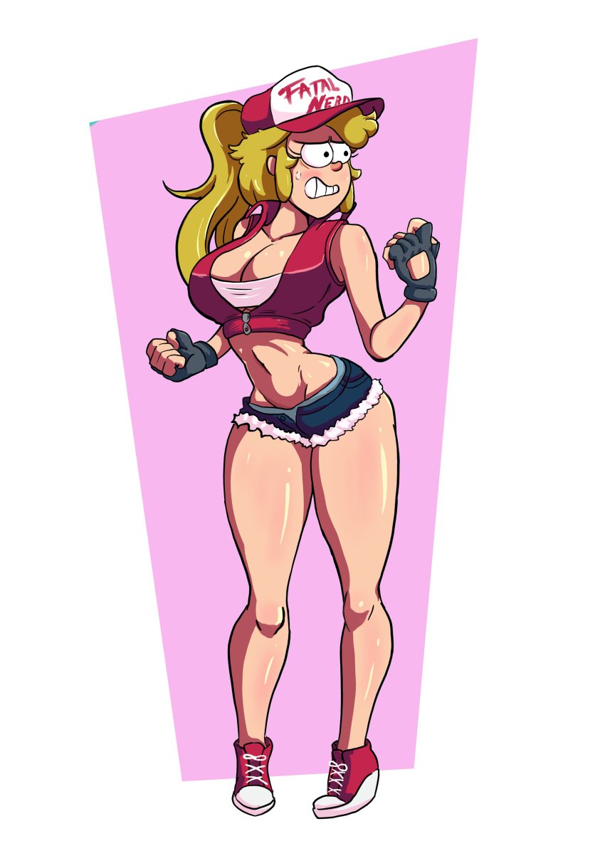 dipper_pines female_dipper gearfou genderswap_(mtf) gravity_falls huge_ass huge_breasts king_of_fighters midriff navel rule_63 snk snk_heroines:_tag_team_frenzy tagme tall terry_bogard thick_lips thick_thighs wide_hips