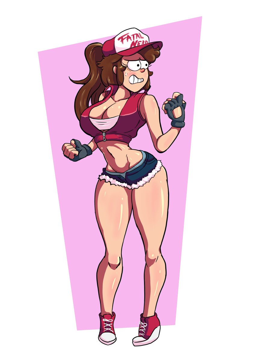 dipper_pines female_dipper gearfou genderswap_(mtf) gravity_falls huge_ass huge_breasts king_of_fighters midriff navel rule_63 snk snk_heroines:_tag_team_frenzy tagme tall terry_bogard thick_lips thick_thighs wide_hips