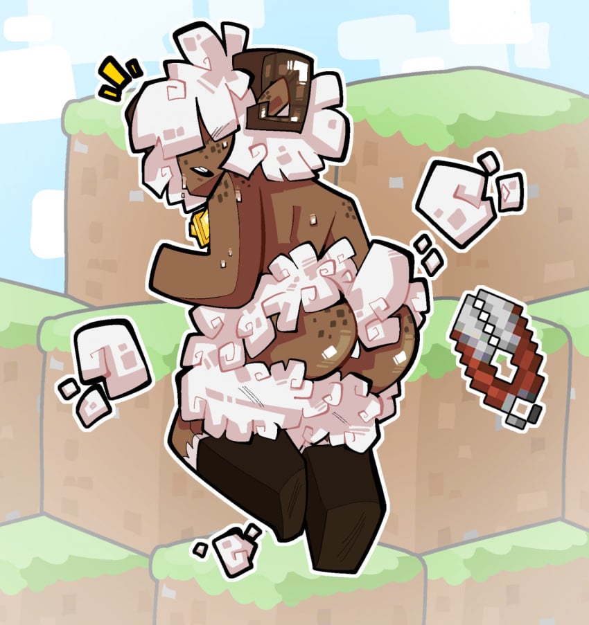 anthro anthro_only anthrofied ass_focus ass_out bileshroom bubble_ass bubble_butt caprine furry furry_ass furry_only minecraft pinup sheep sheep_(minecraft) sheep_humanoid shep_(masochistfox) solo