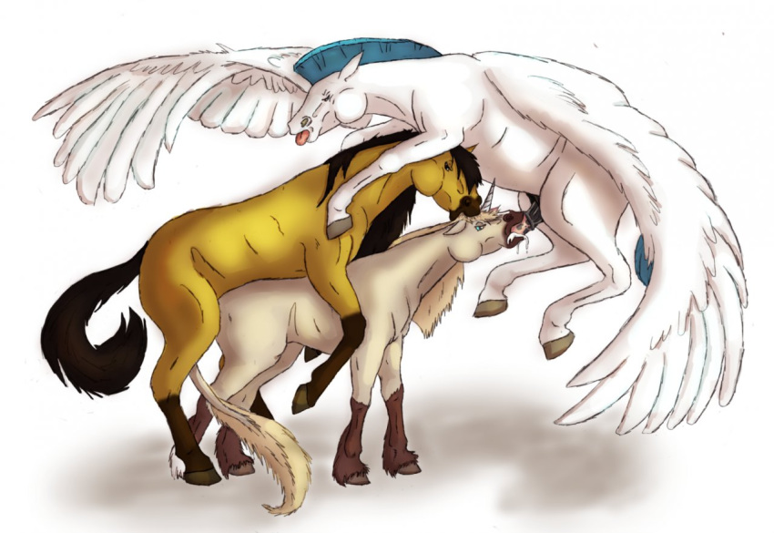 crossover cum disney dreamworks equine fellatio female feral furry furry_only group hercules_(disney) horn horse male oral oral_sex orgasm pegasus_(hercules) penis sex spirit:_stallion_of_the_cimarron spirit_(character) straight threesome unicorn whimsicalunicorn