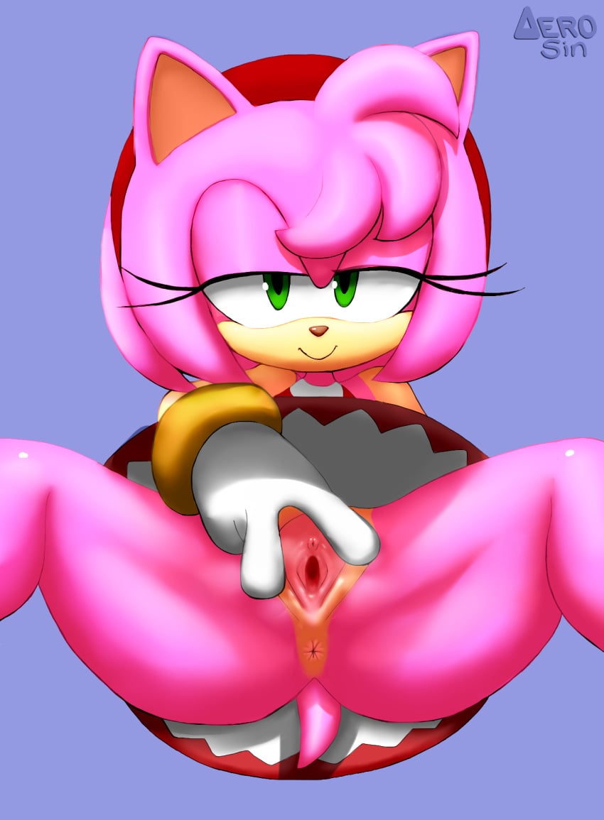 1girls 2024 aerosin amy_rose anus ass bedroom_eyes female female_only genitals hi_res looking_at_viewer naked narrowed_eyes nude pussy seductive sega simple_background smile solo sonic_(series) sonic_the_hedgehog_(series) spread_pussy spreading vagina vulva