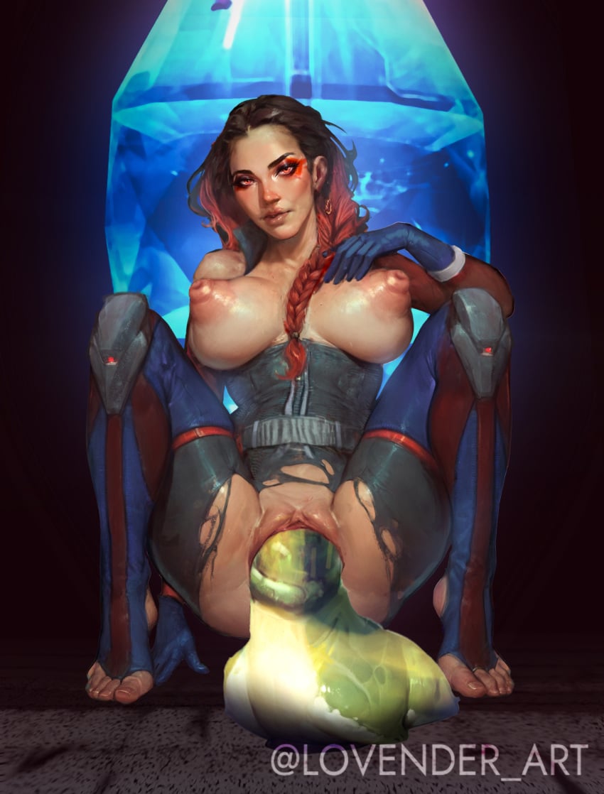 1080p anus apex_legends electronic_arts loba loba_(apex_legends) lovender pussy suit tagme torn_clothes