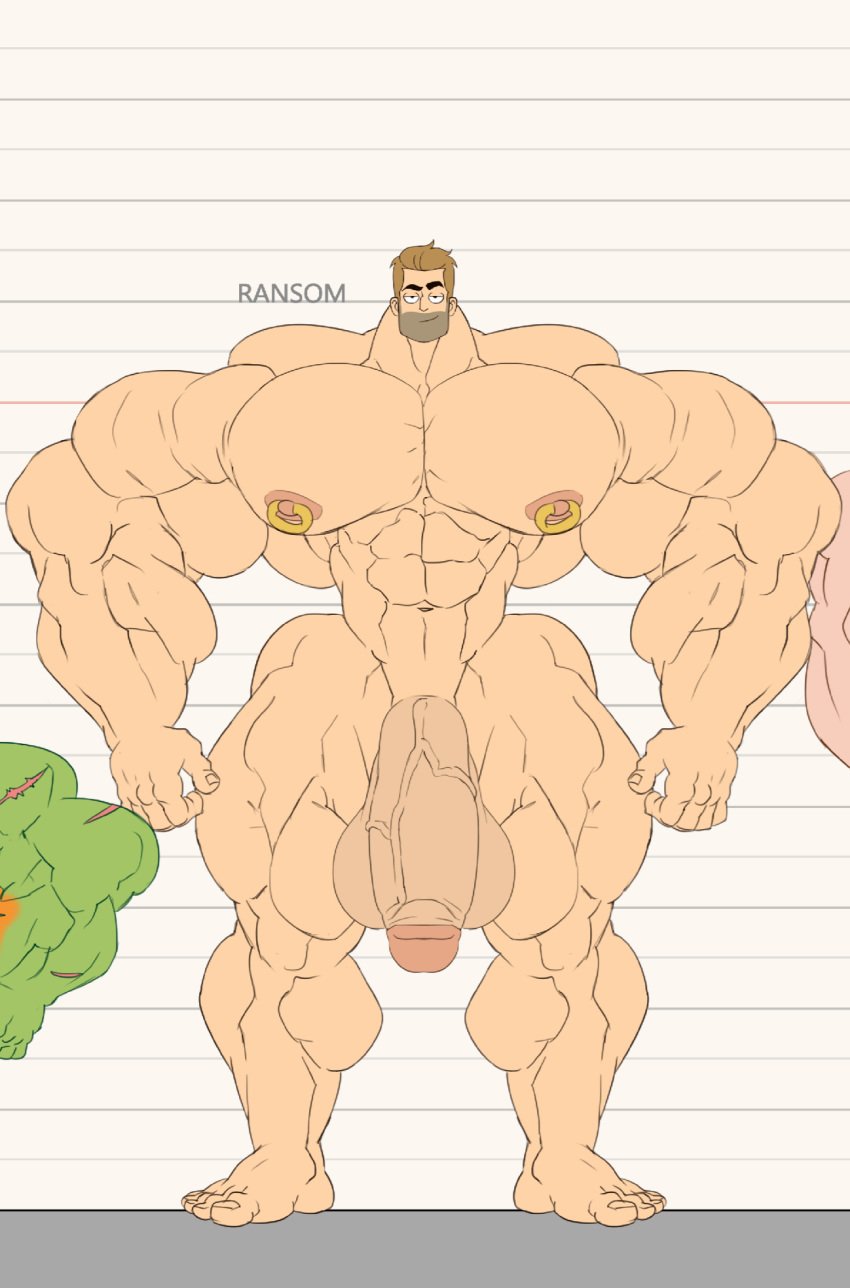 balls bara big_muscles flaccid height_chart human jack_ransom male male_only muscles muscular nude penis remert solo solo_male star_trek star_trek_lower_decks