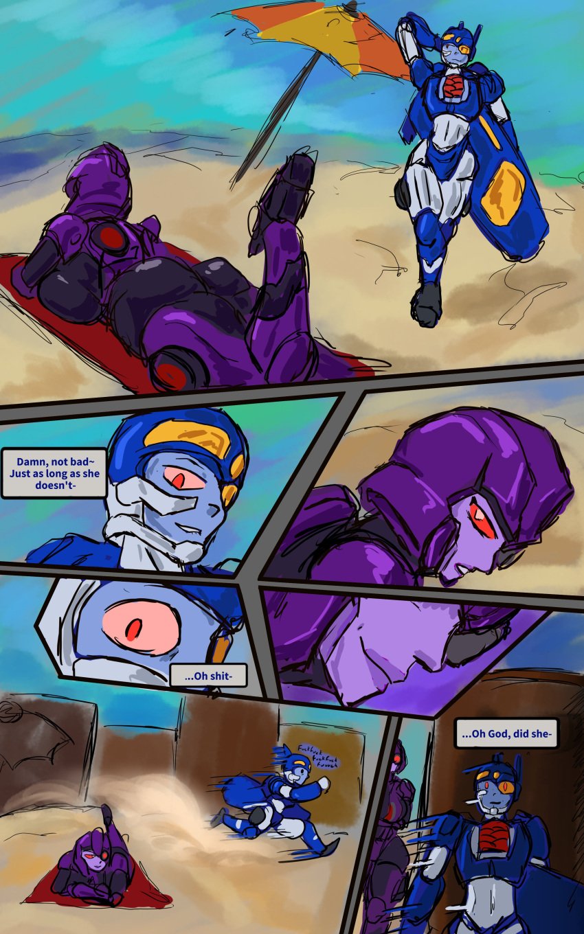 1boy 1girls big_breasts comic female full_body full_color honooafterdark male shadowstriker side_burn_(transformers) thick_thighs transformers transformers_cyberverse transformers_legacy transformers_robots_in_disguise_(2001)