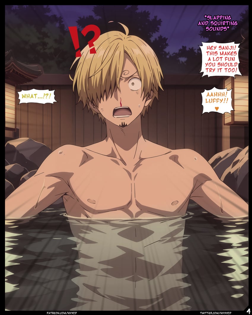 ai_generated comic comic_page english_text male male_only nyxworks one_piece onsen page_4 page_number sanji