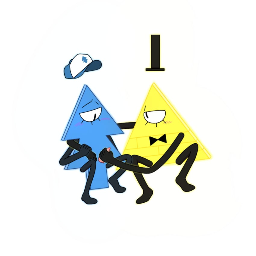 1_eye alternate_species baseball_cap bill_cipher blue_body blush bow_tie clothing demon dipper_pines disney duo euclidean eye_of_providence genitals gravity_falls handjob hat headgear headwear hotfiresu male male/male non-human non-human_only not_furry penile penis repost sex toony top_hat yellow_body