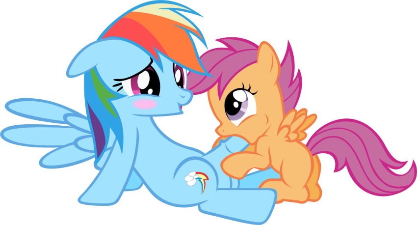 badumsquish dickgirl equine female friendship_is_magic horse intersex my_little_pony pegasus pony rainbow_dash_(mlp) scootaloo_(mlp) straight_hair wings