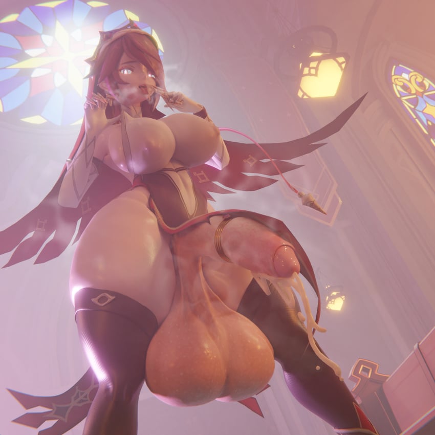 1futa 3d areolae balls big_balls big_breasts big_thighs breasts busty clothing cock_ring cum curvy futa_only futanari genshin_impact gigantic_balls holdingnuts huge_balls huge_breasts huge_thighs large_balls large_breasts large_thighs massive_balls nipples rosaria_(genshin_impact) sagging_balls sagging_testicles solo solo_futa thick_thighs thighs tongue tongue_out voluptuous