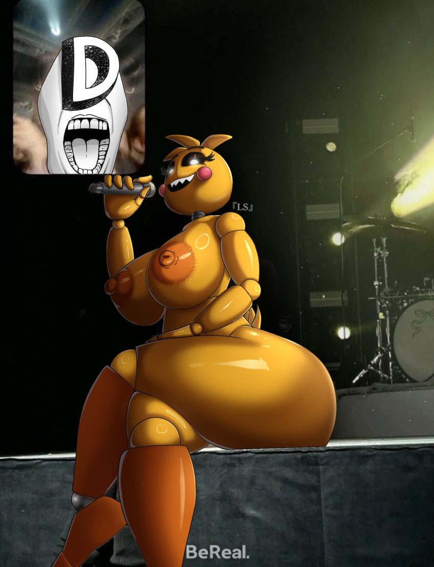 1girls 2020s 2024 2d 2d_(artwork) areola areolae bereal big_breasts big_thighs breasts deimoss_(youtuber) fan_screaming_at_madison_beer_(meme) female female_focus female_only five_nights_at_freddy's five_nights_at_freddy's_2 furry furry_female furry_only hi_res highres hips huge_thighs large_breasts large_thighs legs_crossed ls meme microphone nipples robot robot_girl robot_joints sharp_teeth smile smiling some_guy_getting_hyped_tf_up_over_a_singer_(meme) stage thick_thighs thighs toy_chica_(fnaf) toy_chica_(love_taste) wide_hips youtube_hispanic youtuber