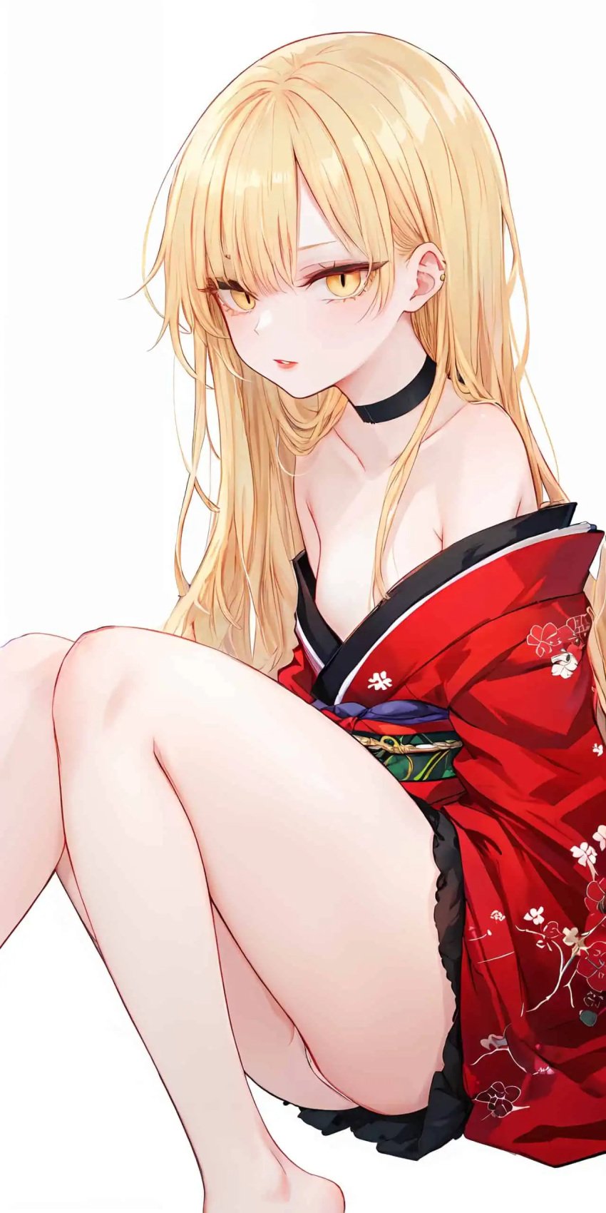 1female 1girls ai_generated artist_request blonde_female blonde_hair blonde_hair blonde_hair_female cat_eyes chocker earring earrings female guideau kimono long_blonde_hair long_hair majo_to_yajuu medium_breasts necklace no_sex pierced_ear pierced_ears piercing piercings plain_background pose posing posing_for_the_viewer simple_background slit_pupils solo solo_female solo_focus solo_girl the_witch_and_the_beast white_background yellow_eyes